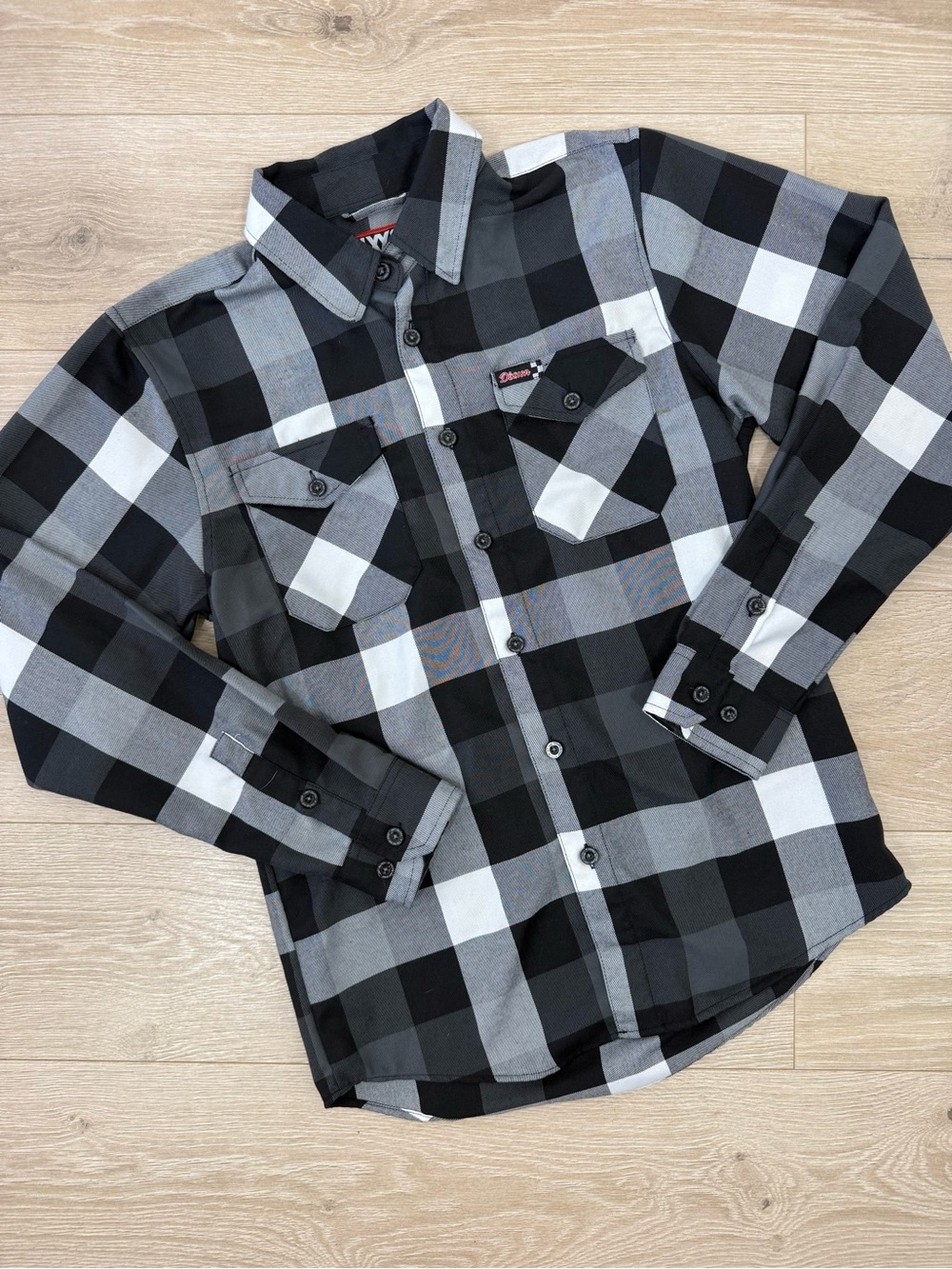 Dixxon Flannel Company Finish Line Black & White Long Sleeve Flannel
